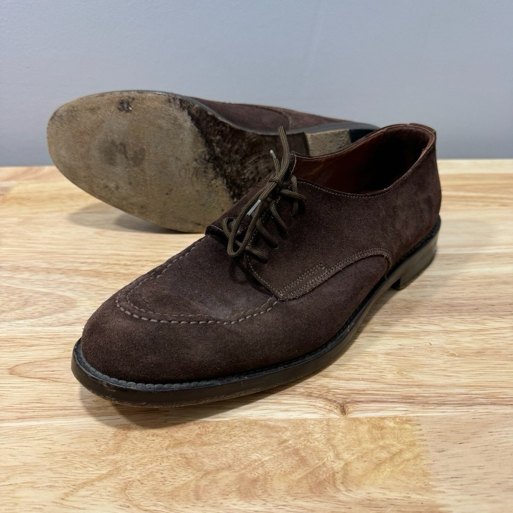 David & Joan Mens 8.5 Brogue Suede Brown Tie Dress Shoes - Picture 7 of 11